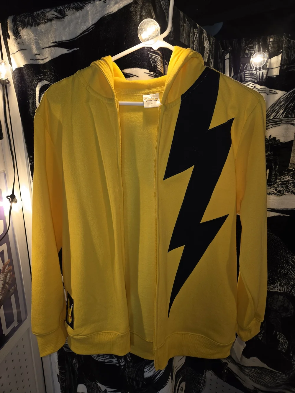 Kids Pikachu Yellow Lightning Zip-Up Hoodie Jacket